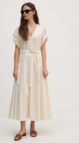 Sukienka maxi Sandro Ferrone  beżowa SFS31XBDSALE