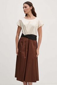 Sukienka midi Sandro Ferrone  beżowa SFS31XBDSAPRI