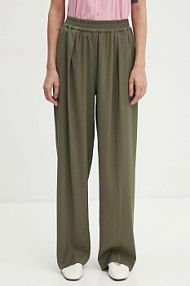 Spodnie eleganckie Samsoe Samsoe  zielone damskie F23100048