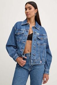 Kurtka jeansowe Guess Jeans  niebieska damska W4YN56.D5CC3