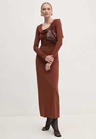 Sukienka maxi Twinset  brązowa 242TF2150