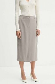 Spódnica midi Theory  beżowa O0709302