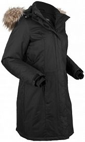 Ciepły, hydrofobowy płaszcz funkcjonalny outdoorowy ze sztucznym futerkiem  damski Bonprix