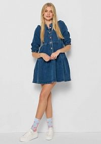 Sukienka mini BIZUU DANIELLE.niebieska.AW24 granatowa