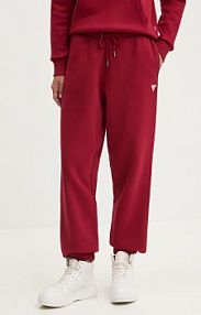 Spodnie dresowe Guess Jeans  czerwone damskie W4YB33.KC811