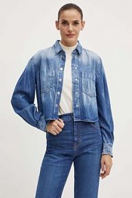 Koszula z długim rękawem Boss Orange  niebieska 50518242