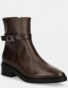 Botki Calvin Klein  brązowe damskie HW0HW02183