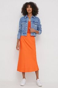 Spódnica midi Calvin Klein  pomarańczowa K20K203514