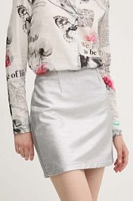 Spódnica mini Desigual  srebrna 24WWFK01