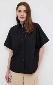 Koszula z krótkim rękawem Karl Lagerfeld  czarna 241W1606