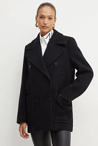 Płaszcz Karl Lagerfeld  czarny damski 246W1508