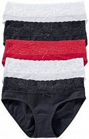 Figi z koronką (5 par)  Bonprix