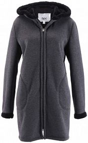 Bluza rozpinana z kapturem z podszewką barankiem  damska Bonprix