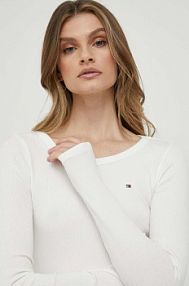 Longsleeve Tommy Hilfiger  beżowy damski WW0WW38869