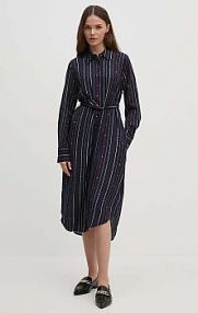 Sukienka midi Tommy Hilfiger  granatowa WW0WW42302