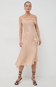 Sukienka midi Victoria Beckham  pomarańczowa 1124WDR005220