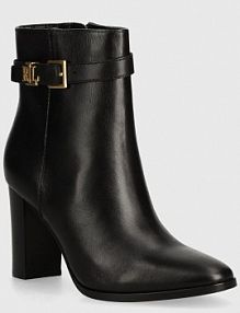 Botki na obcasie Lauren Ralph Lauren  czarne 802937808001.