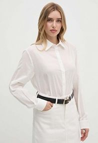 Koszula z długim rękawem Sisley  biała 58N2LQ06V