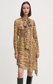 Sukienka mini Sisley  brązowa 4YBMLV065