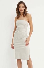 Sukienka mini Sisley  beżowa 4ORPLV05M