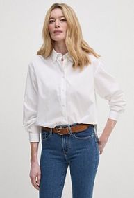 Koszula z długim rękawem Sisley  biała 58VDLQ07R