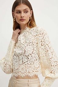 Bluzka bardot  beżowa damska 57501TB