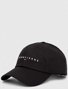 Czapka z daszkiem Tommy Jeans  czarna damska AW0AW16868