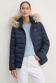 Kurtka puchowa Tommy Jeans  granatowa damska DW0DW18312