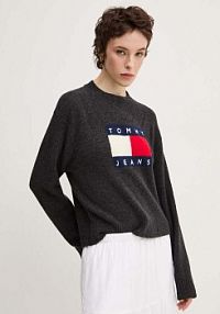 Sweter Tommy Jeans  szary damski DW0DW18681