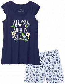 Bawełniana piżama z krótkimi spodenkami  damska Bonprix