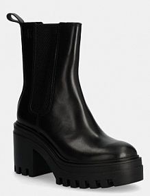 Botki na obcasie Calvin Klein Jeans  czarne YW0YW01547