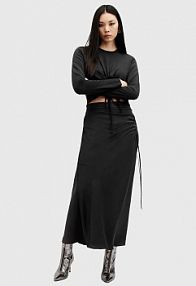 Spódnica maxi AllSaints  czarna W051RB