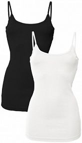 Bawełniany top na cienkich ramiączkach (2 szt.)  damski Bonprix