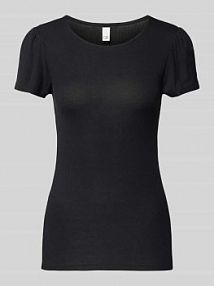 T-shirt z okrągłym dekoltem QS czarny damski EAN 2147383