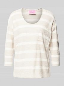 Sweter z dzianiny z dekoltem w łódkę model Tahia Lieblingsstück beżowy damski EAN 24040000