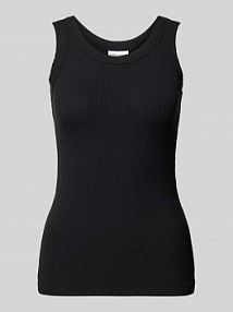 Top z efektem prążkowania Calvin Klein Womenswear czarny damski EAN SH OA TOP TANK R