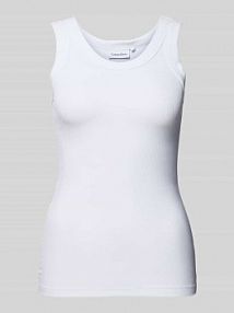 Top z efektem prążkowania Calvin Klein Womenswear biały damski EAN SH OA TOP TANK R