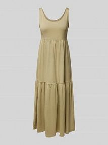 Sukienka o długości do kolan z efektem stopniowania QS oliwkowa EAN Jsy Stufe Midi6