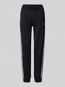 Spodnie dresowe o kroju regular fit z wyhaftowanym logo ADIDAS SPORTSWEAR czarne damskie EAN basic sweatpant