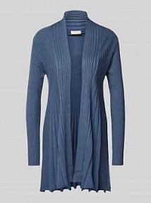 Kardigan z dzianiny z fakturowanym wzorem model CLAUDISSE FREE/QUENT niebieski EAN GJ Rippcardi Off