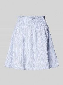 Spódnica mini z frędzlami model LEO YAS niebieska EAN Fransen Mini STP