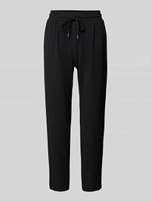Spodnie materiałowe o kroju regular fit z zakłądkami w pasie QS czarne damskie EAN Fließ Jogg7