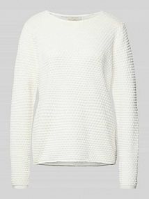 Sweter dzianinowy ze strukturalnym wzorem model 'Dodo' FREE/QUENT biały damski EAN 124384