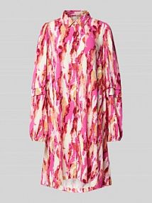 Sukienka koszulowa z wiskozy z krytą listwą guzikową YAS różowa EAN Aquarell Grtl7