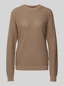 Sweter z dzianiny z okrągłym dekoltem model Dodo-Pu-Diamo FREE/QUENT szary damski EAN 125854