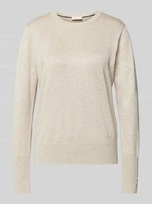 Sweter z dzianiny z okrągłym dekoltem model KATIE FREE/QUENT beżowy damski EAN 203030