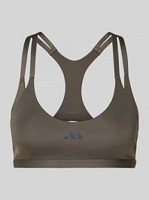 Biustonosz sportowy z nadrukiem z logo model AERIM ADIDAS SPORTSWEAR zielony EAN SPW Bra slim str