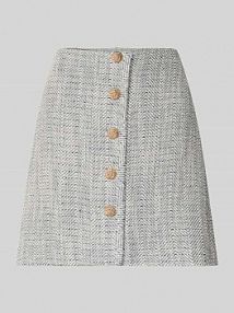 Spódnica mini z imitacji bouclé model NORALI YAS niebieska EAN Tweed Mini KNF7