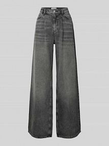 Jeansy z szeroką nogawką i zakładkami w pasie JAKE*S STUDIO WOMAN szare damskie EAN 74970500269