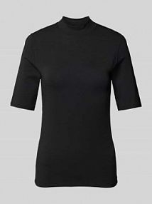 T-shirt z detalem z logo Calvin Klein Womenswear czarny damski EAN SH TN MODAL